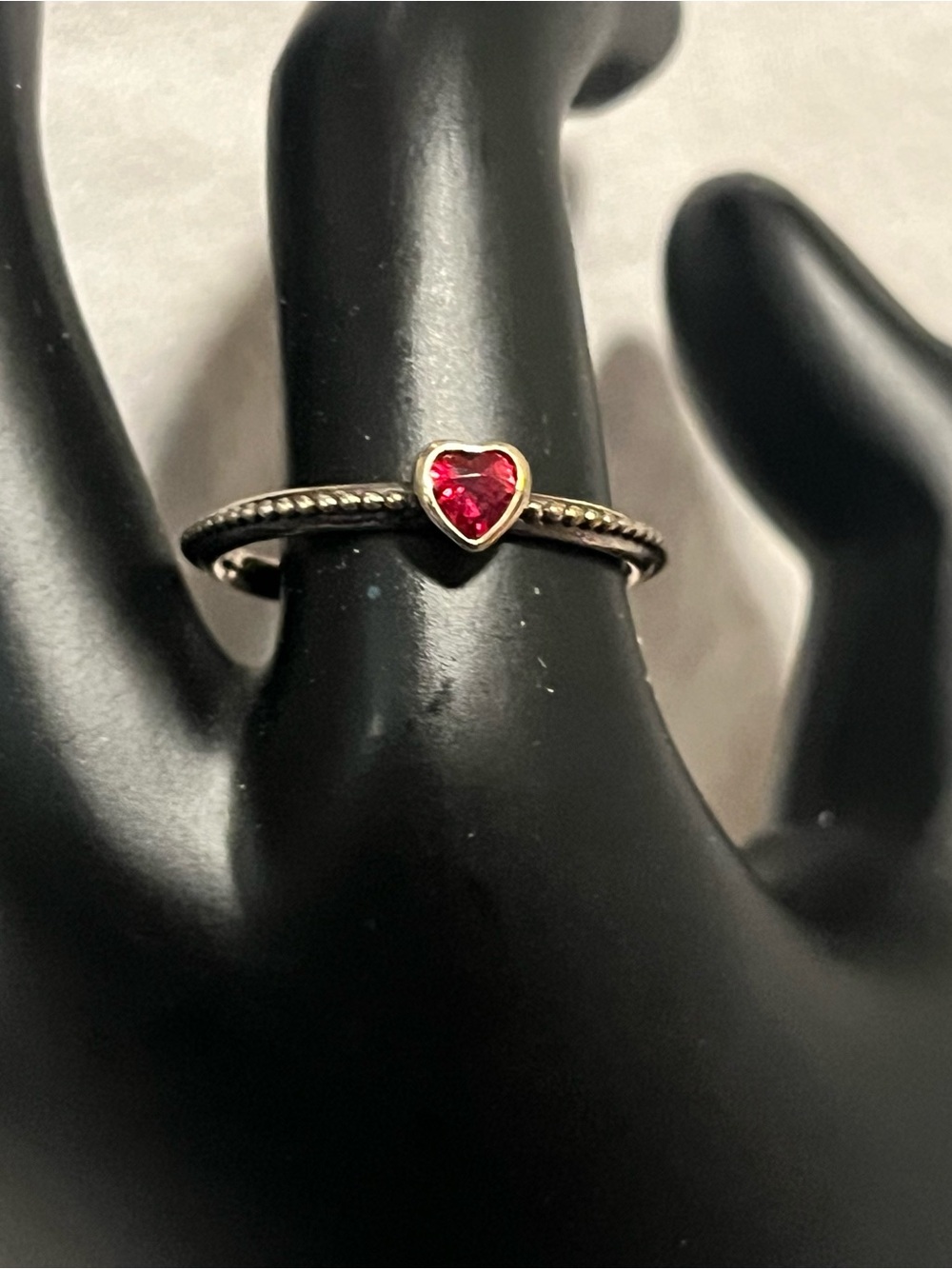 Pandora Heart ruby Solitaire Ring- Women Jewelry